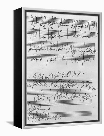 Handwritten Musical Score (Ink on Paper)-Ludwig Van Beethoven-Framed Premier Image Canvas