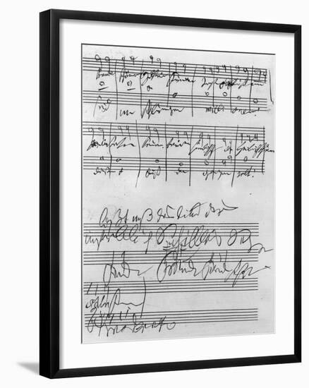 Handwritten Musical Score (Ink on Paper)-Ludwig Van Beethoven-Framed Giclee Print