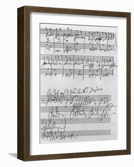 Handwritten Musical Score (Ink on Paper)-Ludwig Van Beethoven-Framed Giclee Print