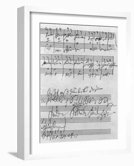 Handwritten Musical Score (Ink on Paper)-Ludwig Van Beethoven-Framed Giclee Print