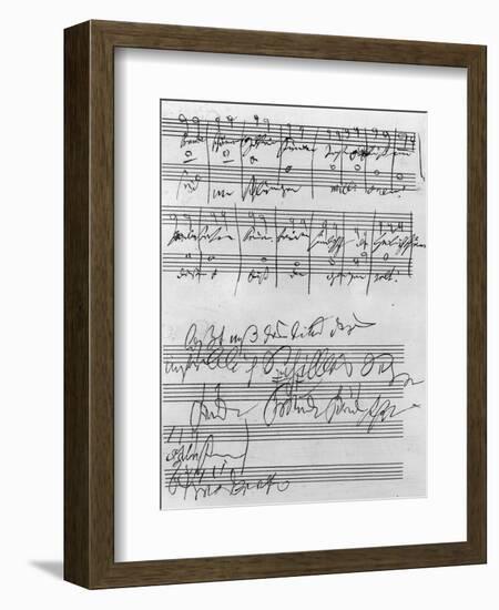 Handwritten Musical Score (Ink on Paper)-Ludwig Van Beethoven-Framed Giclee Print