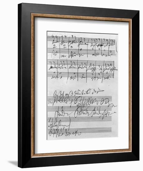 Handwritten Musical Score (Ink on Paper)-Ludwig Van Beethoven-Framed Giclee Print