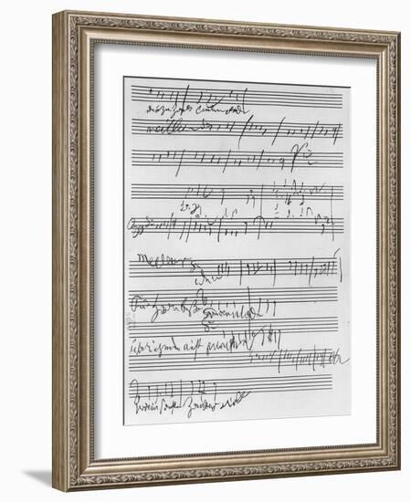 Handwritten Musical Score (Ink on Paper)-Ludwig Van Beethoven-Framed Giclee Print