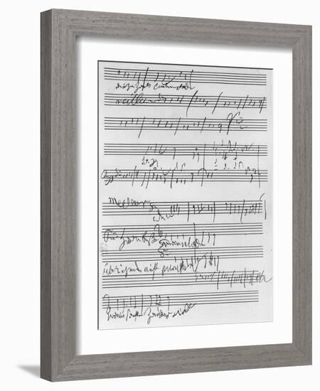 Handwritten Musical Score (Ink on Paper)-Ludwig Van Beethoven-Framed Giclee Print