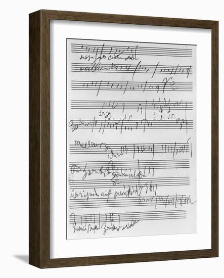 Handwritten Musical Score (Ink on Paper)-Ludwig Van Beethoven-Framed Giclee Print