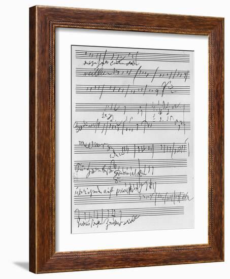 Handwritten Musical Score (Ink on Paper)-Ludwig Van Beethoven-Framed Giclee Print