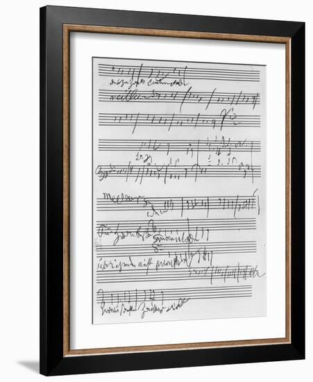 Handwritten Musical Score (Ink on Paper)-Ludwig Van Beethoven-Framed Giclee Print