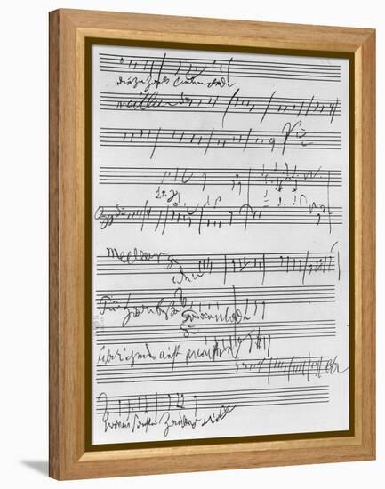 Handwritten Musical Score (Ink on Paper)-Ludwig Van Beethoven-Framed Premier Image Canvas