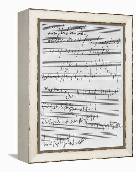 Handwritten Musical Score (Ink on Paper)-Ludwig Van Beethoven-Framed Premier Image Canvas