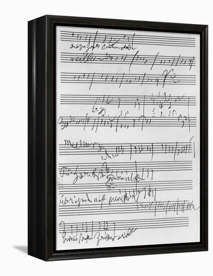 Handwritten Musical Score (Ink on Paper)-Ludwig Van Beethoven-Framed Premier Image Canvas