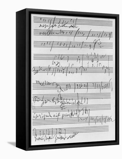 Handwritten Musical Score (Ink on Paper)-Ludwig Van Beethoven-Framed Premier Image Canvas