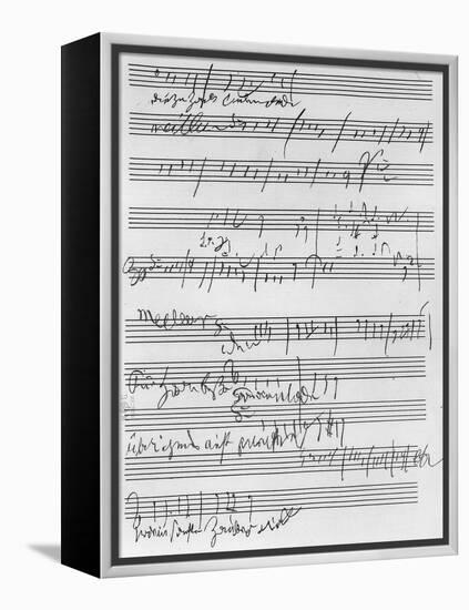 Handwritten Musical Score (Ink on Paper)-Ludwig Van Beethoven-Framed Premier Image Canvas