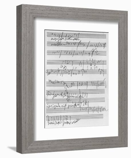 Handwritten Musical Score (Ink on Paper)-Ludwig Van Beethoven-Framed Giclee Print