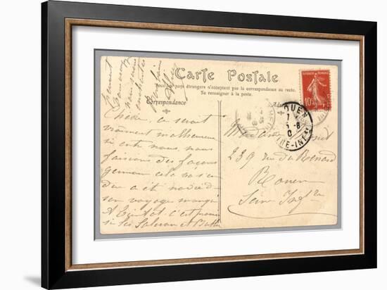 Handwritten Postcard Sent to Madame J. Monet (Ink on Paper) (Verso for Recto See 233965)-French-Framed Giclee Print