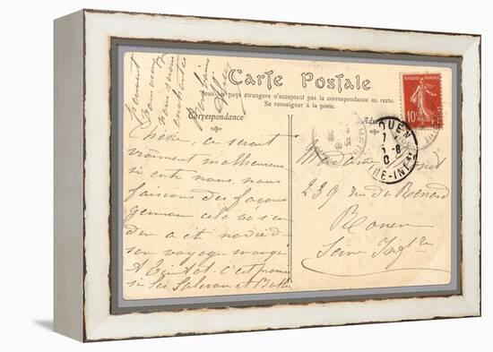 Handwritten Postcard Sent to Madame J. Monet (Ink on Paper) (Verso for Recto See 233965)-French-Framed Premier Image Canvas