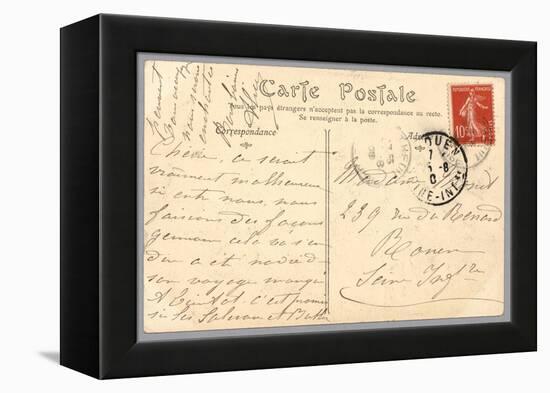 Handwritten Postcard Sent to Madame J. Monet (Ink on Paper) (Verso for Recto See 233965)-French-Framed Premier Image Canvas