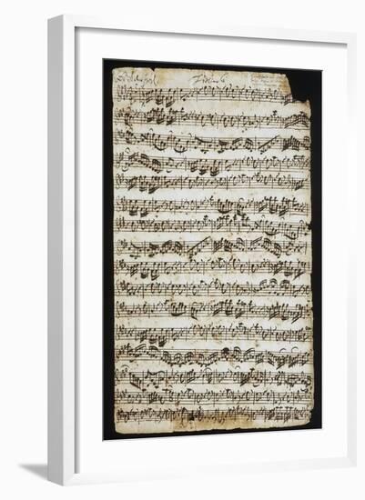 Handwritten Score for Cantata No 9-Johann Sebastian Bach-Framed Giclee Print