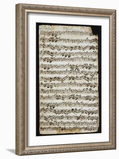 Handwritten Score for Cantata No 9-Johann Sebastian Bach-Framed Giclee Print