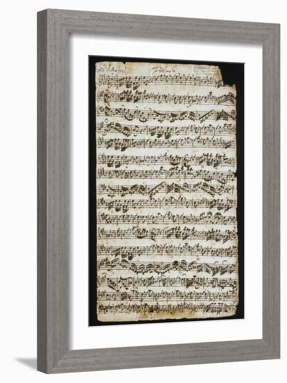 Handwritten Score for Cantata No 9-Johann Sebastian Bach-Framed Giclee Print