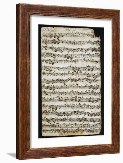 Handwritten Score for Cantata No 9-Johann Sebastian Bach-Framed Giclee Print