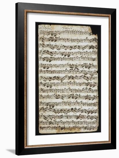 Handwritten Score for Cantata No 9-Johann Sebastian Bach-Framed Giclee Print