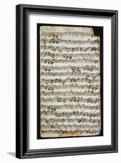 Handwritten Score for Cantata No 9-Johann Sebastian Bach-Framed Giclee Print