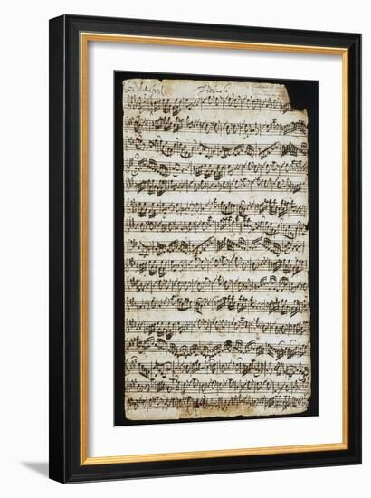 Handwritten Score for Cantata No 9-Johann Sebastian Bach-Framed Giclee Print
