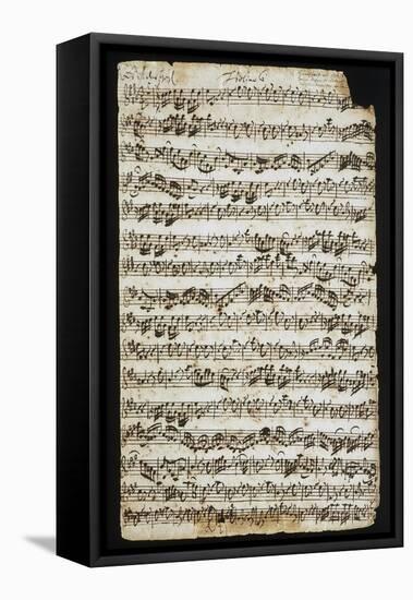 Handwritten Score for Cantata No 9-Johann Sebastian Bach-Framed Premier Image Canvas