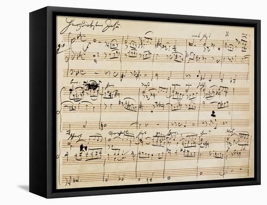 Handwritten Score for Herzliebster Jesu, Chorale Prelude No 2-Johannes Brahms-Framed Premier Image Canvas