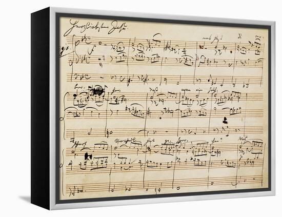 Handwritten Score for Herzliebster Jesu, Chorale Prelude No 2-Johannes Brahms-Framed Premier Image Canvas