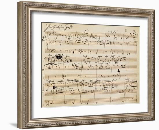 Handwritten Score for Herzliebster Jesu, Chorale Prelude No 2-Johannes Brahms-Framed Giclee Print