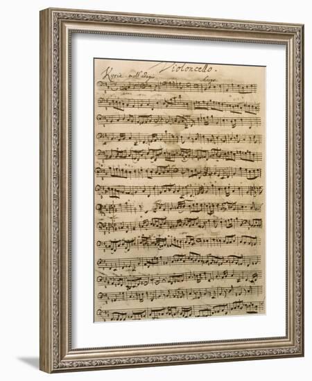 Handwritten Score for Mass in B Minor, BWV 232-Johann Sebastian Bach-Framed Giclee Print