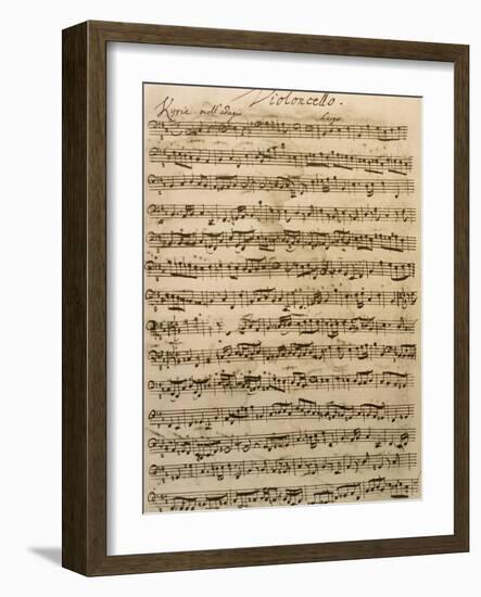 Handwritten Score for Mass in B Minor, BWV 232-Johann Sebastian Bach-Framed Giclee Print