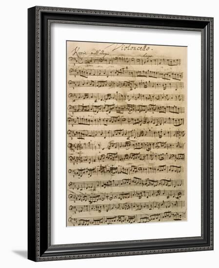 Handwritten Score for Mass in B Minor, BWV 232-Johann Sebastian Bach-Framed Giclee Print