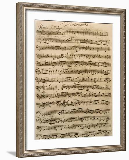 Handwritten Score for Mass in B Minor, BWV 232-Johann Sebastian Bach-Framed Giclee Print