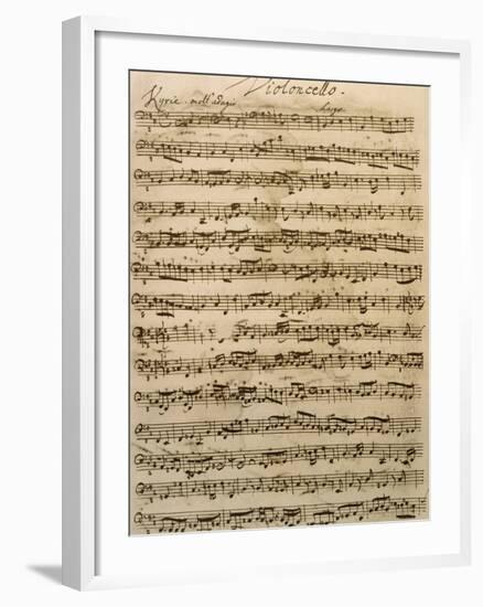 Handwritten Score for Mass in B Minor, BWV 232-Johann Sebastian Bach-Framed Giclee Print