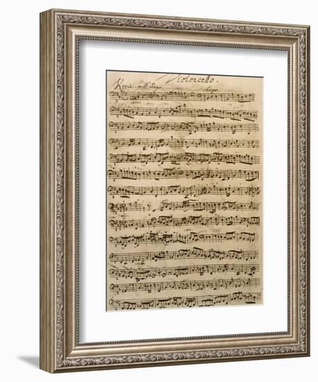 Handwritten Score for Mass in B Minor, BWV 232-Johann Sebastian Bach-Framed Giclee Print