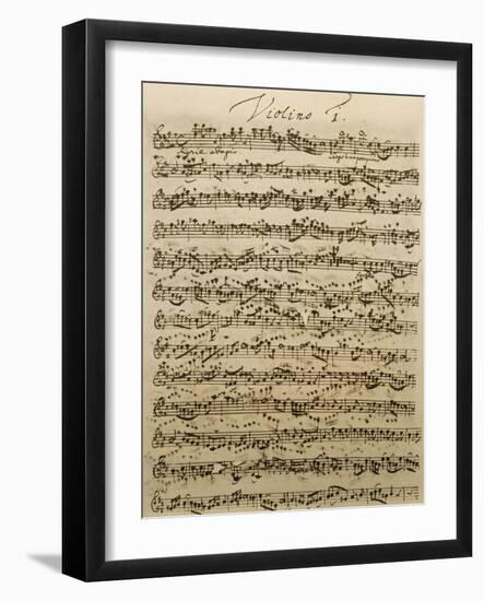 Handwritten Score for Mass in B Minor, BWV 232-Johann Sebastian Bach-Framed Giclee Print