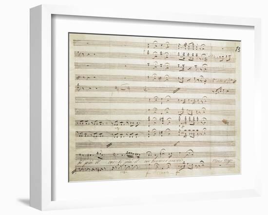 Handwritten Sheet Music for Il Barbiere Di Siviglia-null-Framed Giclee Print