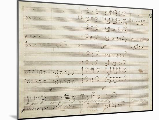 Handwritten Sheet Music for Il Barbiere Di Siviglia-null-Mounted Giclee Print