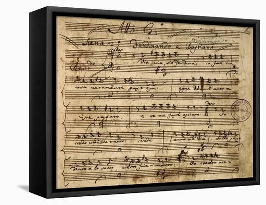 Handwritten Sheet Music for Il Flaminio-null-Framed Premier Image Canvas