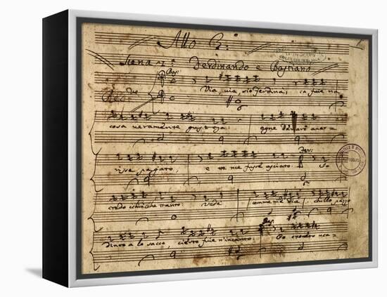 Handwritten Sheet Music for Il Flaminio-null-Framed Premier Image Canvas