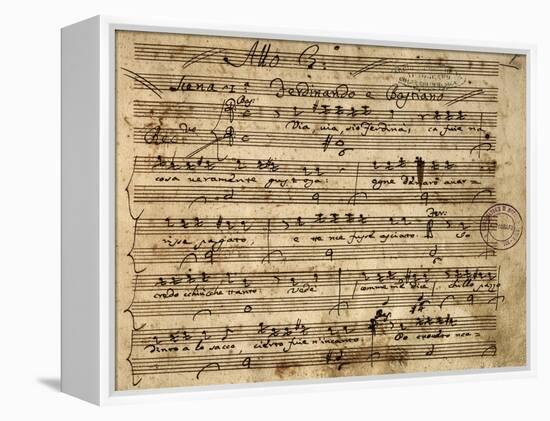 Handwritten Sheet Music for Il Flaminio-null-Framed Premier Image Canvas