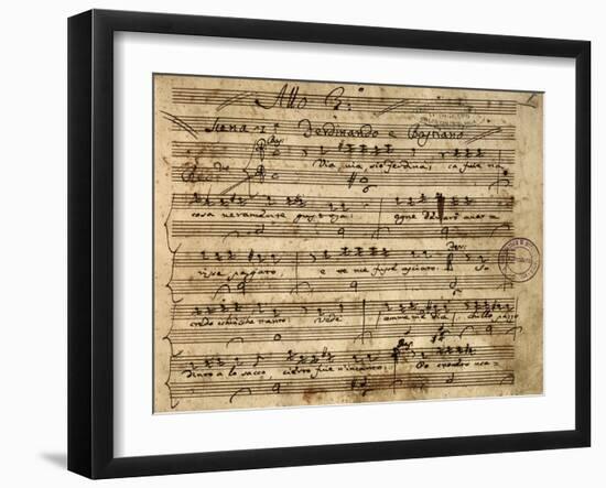 Handwritten Sheet Music for Il Flaminio-null-Framed Giclee Print