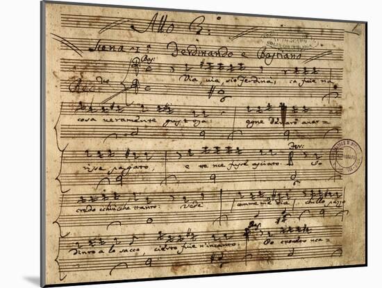 Handwritten Sheet Music for Il Flaminio-null-Mounted Giclee Print