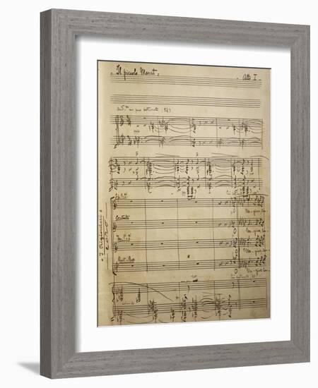 Handwritten Sheet Music for Il Piccolo Marat, Opera by Pietro Mascagni-null-Framed Giclee Print