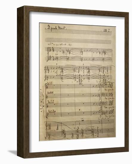 Handwritten Sheet Music for Il Piccolo Marat, Opera by Pietro Mascagni-null-Framed Giclee Print