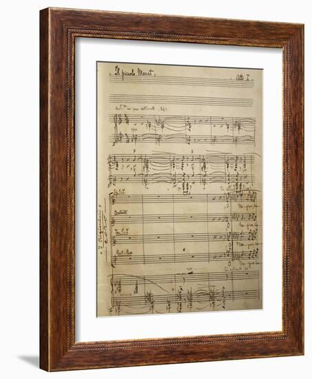 Handwritten Sheet Music for Il Piccolo Marat, Opera by Pietro Mascagni-null-Framed Giclee Print