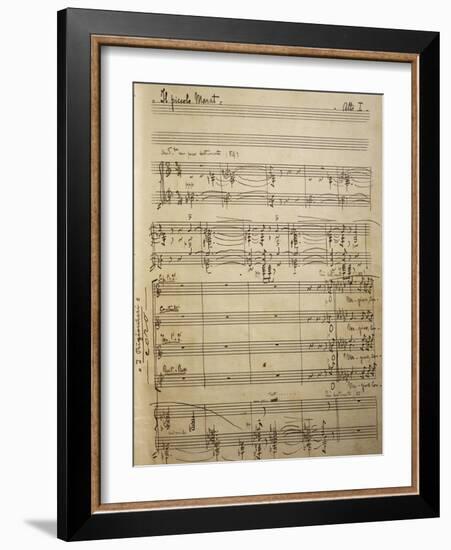 Handwritten Sheet Music for Il Piccolo Marat, Opera by Pietro Mascagni-null-Framed Giclee Print