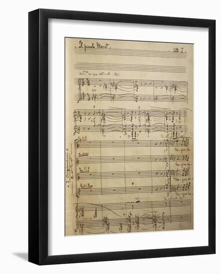 Handwritten Sheet Music for Il Piccolo Marat, Opera by Pietro Mascagni-null-Framed Giclee Print